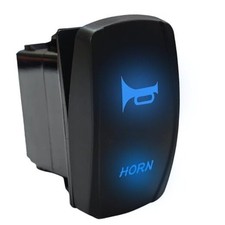 12V Horn Button Momentary Rocker Switch Blue LED and 5 Pin for 12 VoltJohn