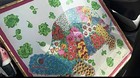 SALVATORE FERRAGAMO Silk Scarf 33.25" Square Flowers Turtle  Collage Framed VTG — photo 2