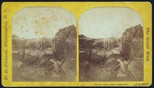 Snake River Idaho 1871 Pot Holes in Basalt William Henry Jackson Stereograph