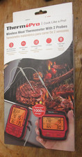 THERM PRO Wireless Meat Thermometer with Long Wireless Range  2 Probes