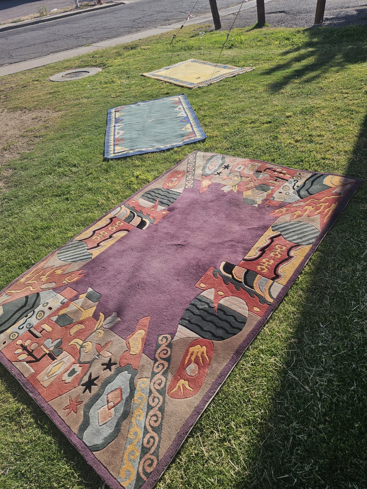 Lot of 3 Vintage Wool Area Rugs – Rare IKEA Indo-Gabbeh & Art Deco (Bundle Deal)