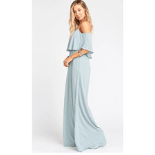 Show Me Your Mumu Silver Sage Caitlin Ruffle Maxi Dress Women's Size Small NWOT