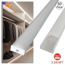 3.3FT 6.6FT Aluminum Led Channel U Shape Silver Plus-Size For Kitchen Ceiling