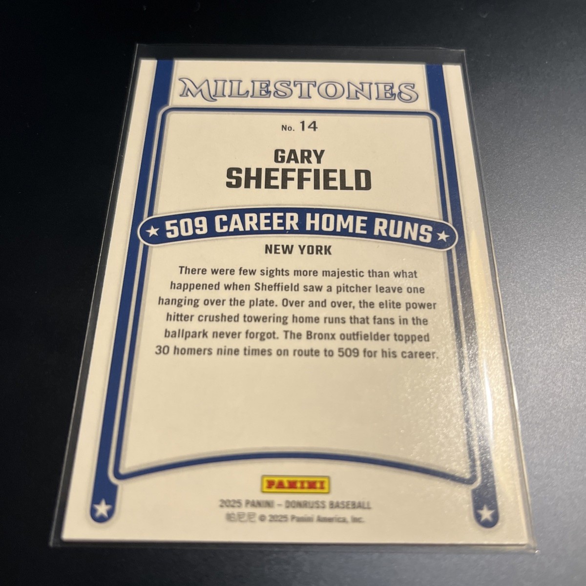 2025 Panini Donruss Baseball MILESTONES Gary Sheffield GREEN LASER