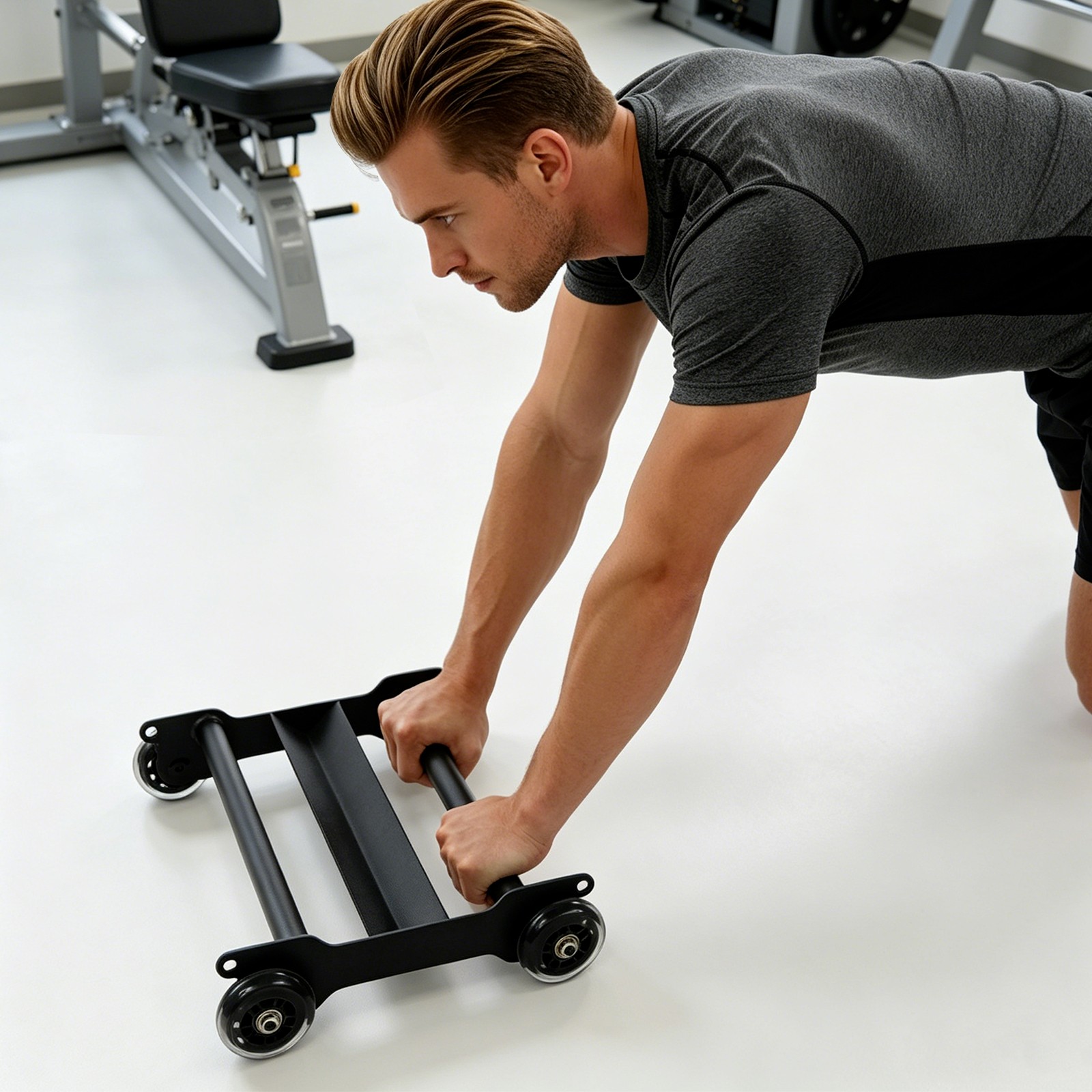 Abdominal Trainer, Home Gym Fitness Equipment, Abdominal Trainer with Wheels