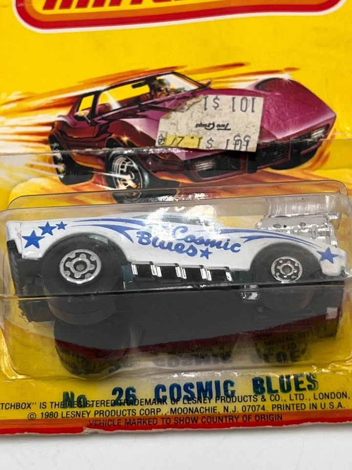 Matchbox Superfast 26 1980 - Cosmic Blues 68 cargador de metal fundido a presión nuevo en tarjeta Foto 4 de 4