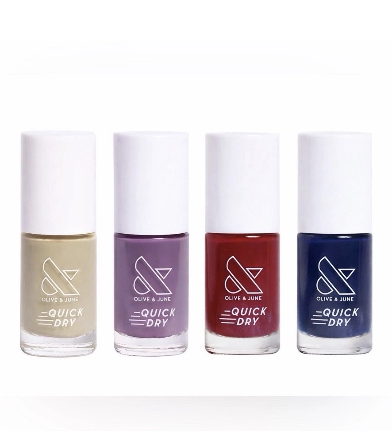 Olive & June Quick Dry Nail Polish, 4pc Set | Sagey, Cardigan, Brick, Suited