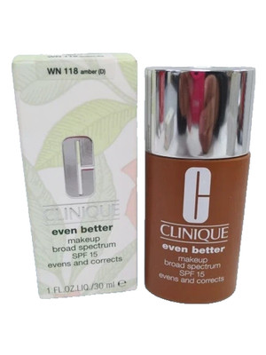 CLINIQUE EVEN BETTER MAKEUP SPF 15 FOUNDATION WN 118 AMBER (D) 1 OZ NWB