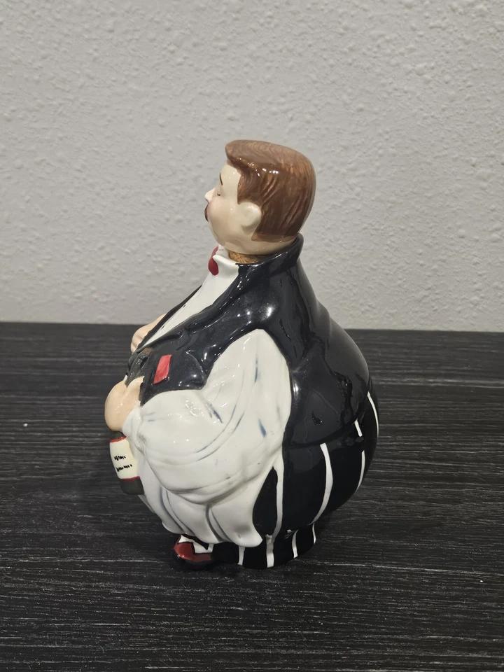 Decantador o tarro de aceite de cureta de cerámica vintage de chef camarero nunca usado RARO Foto 3 de 4