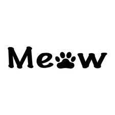 Meow Paw Decal Sticker Black Die Cut Vinyl