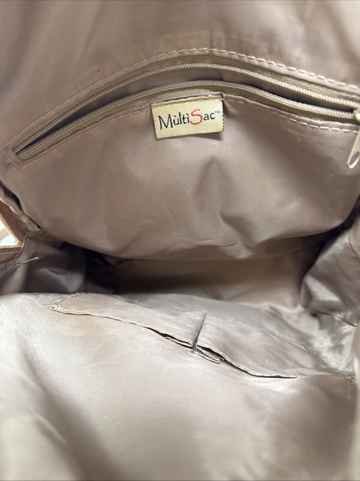 MultiSac Mochila Bolso de Hombro Cartera Viaje Multi Saco Imitación Cuero Tostado Foto 4 de 4