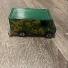 Vintage 1986 Hot Wheels Graffiti DJ Spin Records Van Green Yellow Retro Toy Car