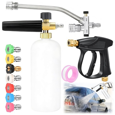 #ad #ad 2 in1 High Pressure Washer Gun Car Wash Soap Lance Cannon Spray Bottle Snow Foam $30.49