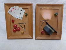 Pair of Magician Wall Plaques ken allen brand 1950 1960 estate sale MAGIC ACT