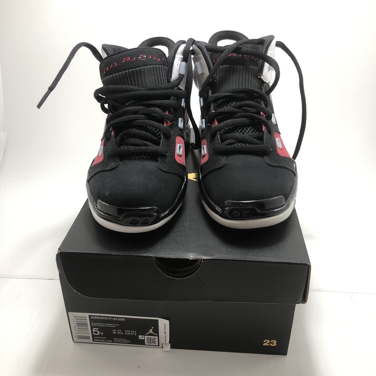 Nike Air Jordan 6-17-23 Carmine Chicago Bulls Red White Black DC7330-006 Size 12 Nike Air Jordan 6-17-23 (GS) 5Y Carmine Chicago Bulls Black  main image 2