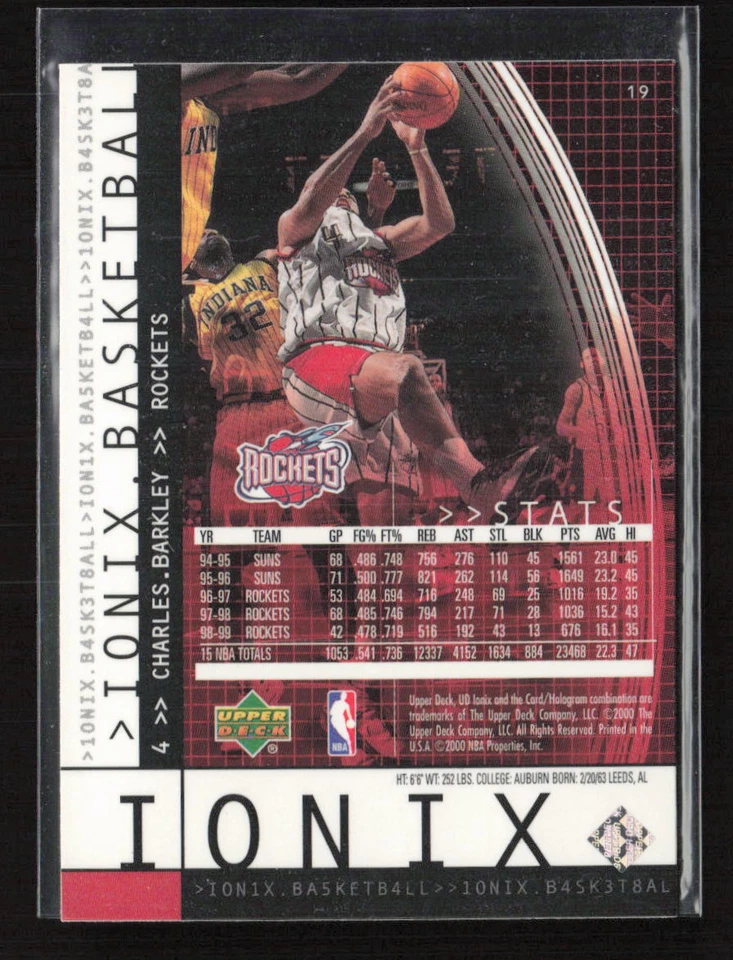 1999 Upper Deck Ionix #19 Charles Barkley - Image 2 of 2