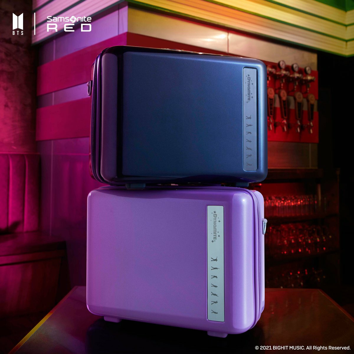 LAST ONE) BTS Samsonite Red Sheer Violet Carry-on Bag Luggage +