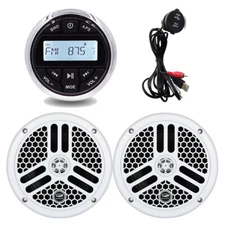 Marine Stereo Waterproof Bluetooth Audio Receiver Boat Radio w/ 6.5" Speakers 