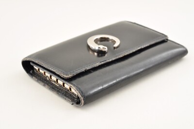 Cartier Key Case Leather Black #1666 Fr: Japan DHL