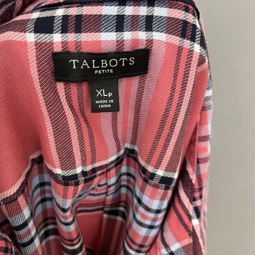Camisa Talbots Mujer Talla XL Pequeña Rosa Campo Cuadros Botón Manga Larga - Imagen 6 de 10