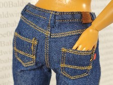 N30 B 11.5" CURVY MADE TO MOVE FITS KEN BUFF DOLL SIZE BLUE POCKET JEANS PANTS