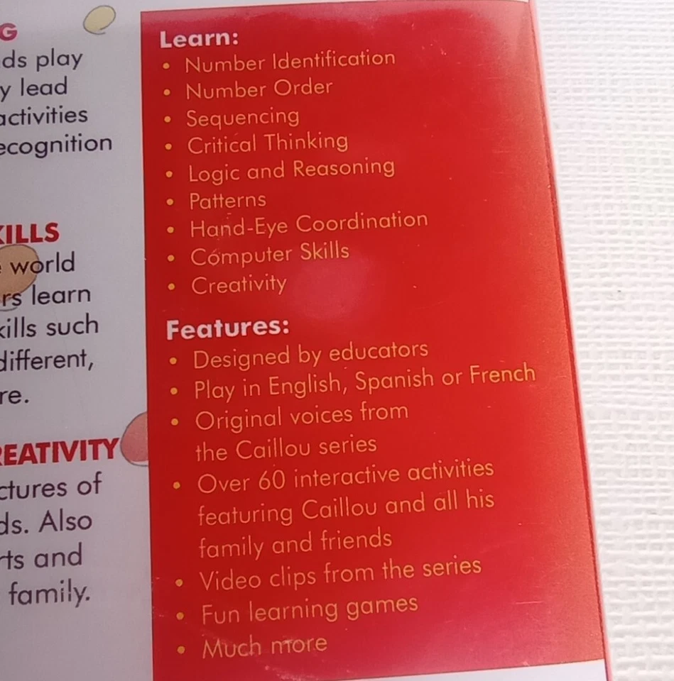 Caillou Kindergarten 60+ Activities CD-ROM 2011 Cosmi New - Image 4 of 4