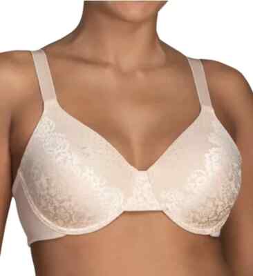 Vanity Fair Donna Beauty Back Minimizer Full Figure Reggiseno Ferretto 76080, Pizzo Neutro Damask, 44C