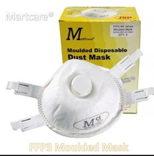 Face Dust Mask FFP3 Valved Respirators -JSP Martcare®Moulded,  Box Of 5 Masks