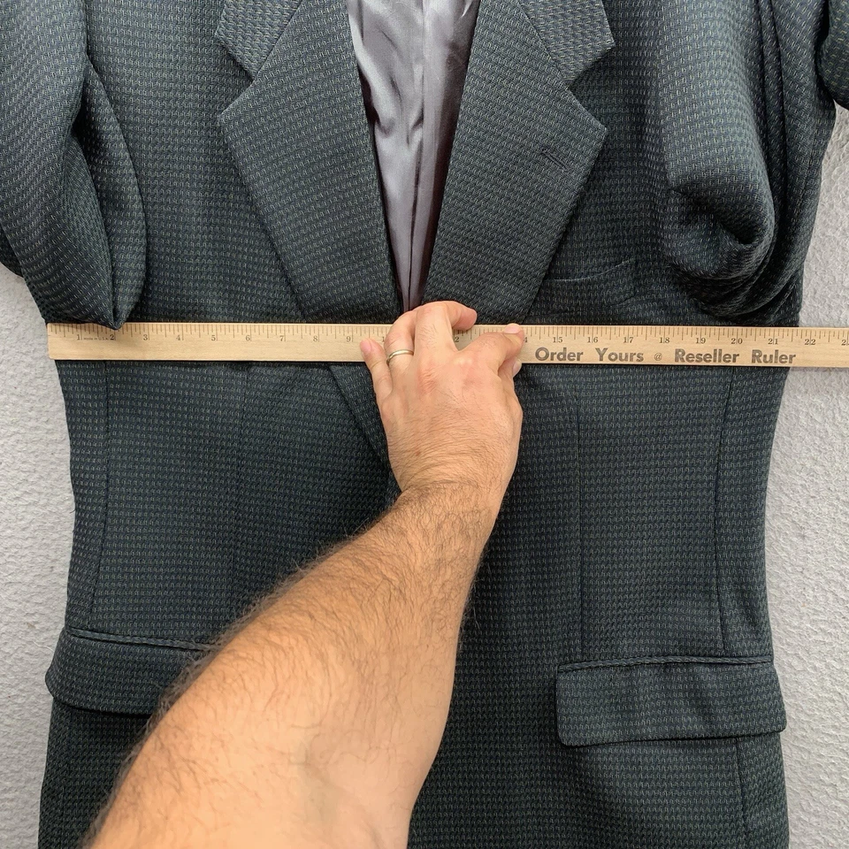 Givenchy Monsieur Jacket Men’s Size 42R Green Geometric Wool Blazer Button Up - Image 3 of 4