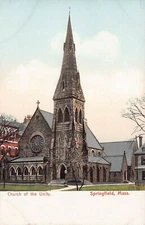Springfield Massachusetts MA Church Of The Unity Postcard