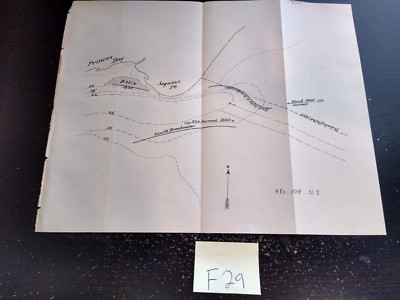 1880s Princess Bay Seguins Pt Engineering Foldout Sketch Map Diagram