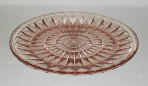 Jeannette Glass WINDSOR DIAMOND Pink Dinner Plate