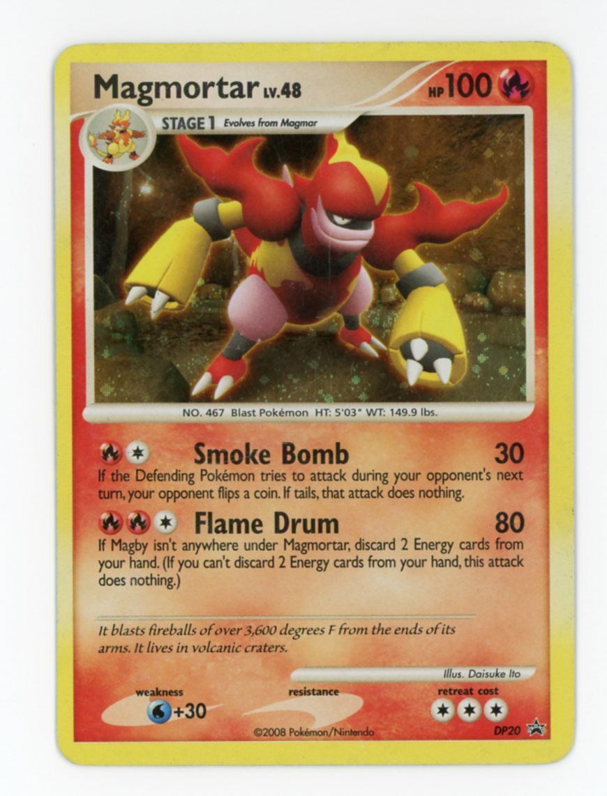 Magmortar DP20 Diamond & Pearl Black Star Promo Holo Pokemon - Light Play