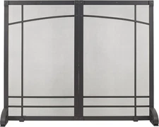 Pleasant Hearth Fireplace  Amherst Mesh Fireplace Screen Black Iron Finish ****