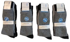 Perry Ellis Portfolio Casual Men's Dress Socks New Lot of 24 Pairs Grey & Black