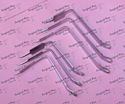 Bent Hohmann Knee Retractors Hip Arthroplassty Set Of 6