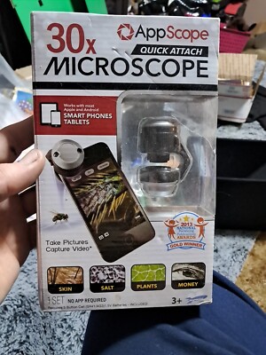 APPSCOPE 30x Quick Attach Microscope for Apple/Android Smartphones & Tablets