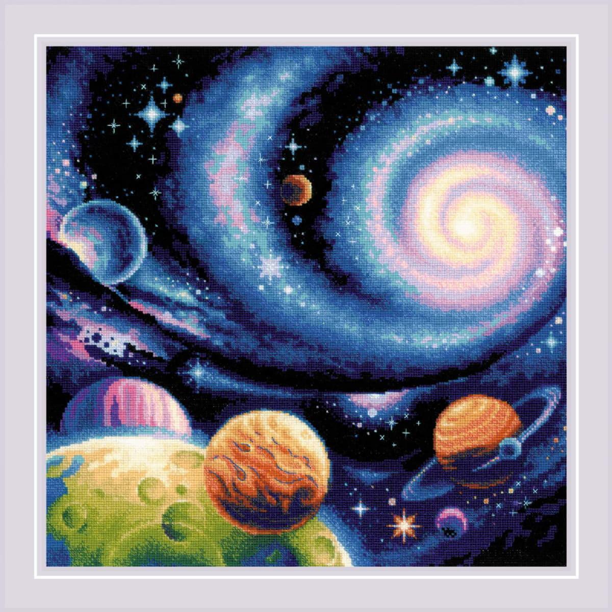 Riolis counted cross stitch kit ""Other Worlds"", 40x40cm, DIY