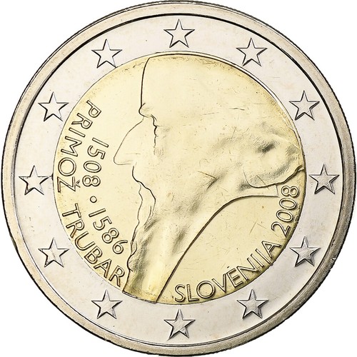 [#1305177] Slowenien, 2 Euro, Primoz Tubar, 2008, Utrecht, Bi-Metallic, UNZ, KM: - Bild 1 von 2