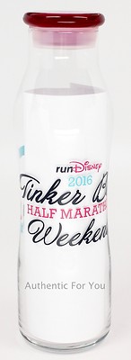 NEW Run Disney 2016 Tinker Bell Half Marathon Weekend 20 oz Glass Water Bottle