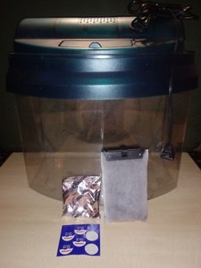 Tetra Mini Bow 5 Aquarium: Tank, Incandescent Reflector, Bio Bag, Carbon - Green