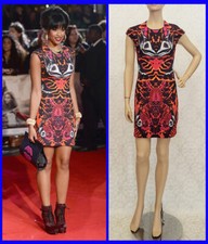 ALEXANDER MCQUEEN INTERLOCK KALEIDOSCOPE DRESS Size L as seen on Celebrities 
