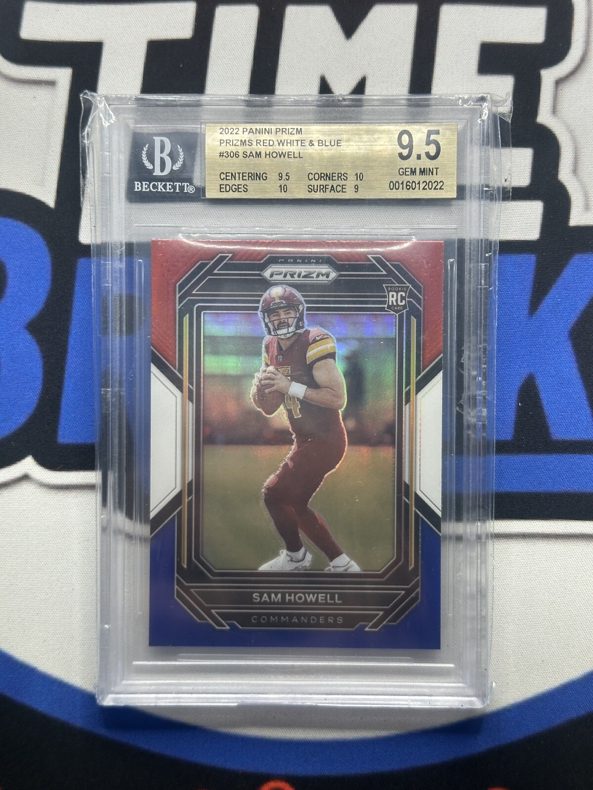 2022 Panini Prizm - Rookies Red White & Blue Prizm #306 Sam Howell (RC) BGS 9.5
