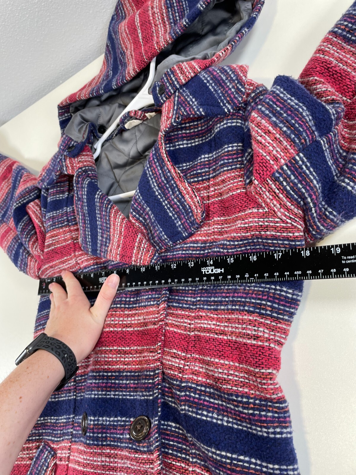 Roxy Womens Multicolor Button Up Coat Jacket Hood… - image 11