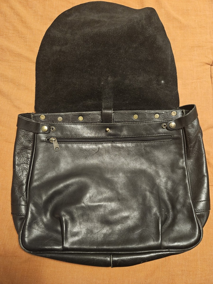 バッグ old gap leather boston bag 00s 90s k8.0 Large Vintage GAP 1990's Black Genuine Leather Messenger Bag