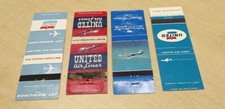 LOT OF 4 DIFFERENT VINTAGE UNITED AIRLINES ADVERTISING MATCHBOOK Covers Pennzoil