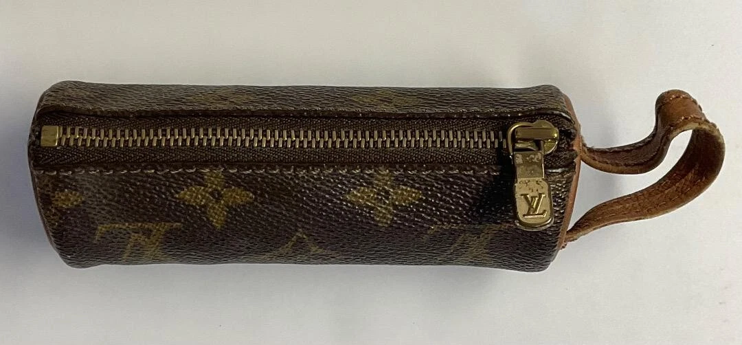 Louis Vuitton Monogram Golf Ball Holder Pouch Case 841 Rare Vintage JP