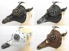 PLAGUE DOCTOR DR LONG NOSE RAVEN BIRD STEAMPUNK BEAK FAUX LEATHER COSTUME MASK 