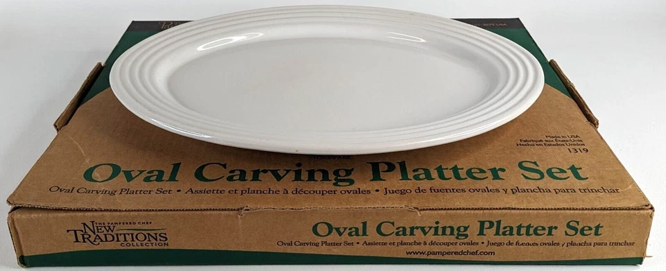 Pampered Chef Oval Carving Platter 1319 -  New Traditions Collection - NEW - Image 4 of 4