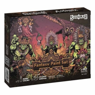 VALLEJO SQUIDMAR FANTASY FUTURE PAINT SET - 12 COLOURS+MINIATURE